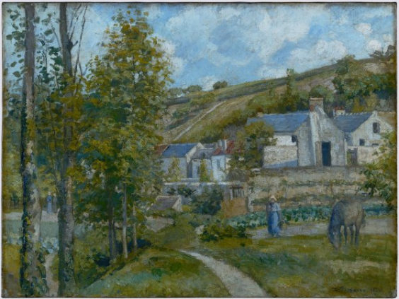 Camille Pissarro, Eine Ansicht von L’Hermitage, Pontoise, 1874, Öl auf Leinwand, 61 x 81 cm