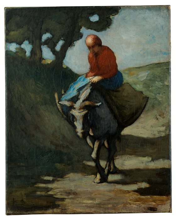 Honoré Daumier (1808–1879), Rückkehr vom Markt, um 1855/60, Öl auf Leinwand, 35,5 x 28 cm