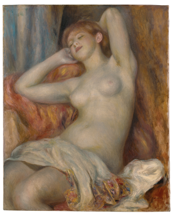 Pierre-Auguste Renoir, Schlafendes Mädchen, um 1897, Öl auf Leinwand, 82 x 66 cm