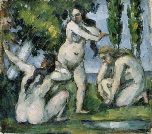 Paul Cézanne, Trois baigneuses, 1874–1875, Öl auf Leinwand, 19,5 × 22,5 cm, Musée d’Orsay, Paris