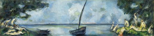 Paul Cézanne, La barque et les baigneurs, um 1890, Öl auf Leinwand, 30 × 124 cm, Musée de l’Orangerie, Paris, collection Jean Walter et Paul Guillaume