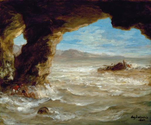 Eugène Delacroix, Le Naufrage, 1862, Öl auf Leinwand, 38,8 × 45,7 cm, The Museum of Fine Arts, Houston, TX, Erwerbung finanziert vom Agnes Cullen Arnold Endowment Fund