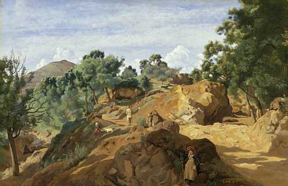 Camille Corot, Chestnut Wood among Rocks (Auvergne or Morvan) c. 1831–36, Oil on canvas, 54 x 84 cm