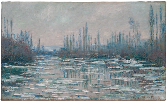Claude Monet <br /> The Break-up of Ice on the Seine 1880–81 <br /> Oil on canvas, 60 x 99 cm