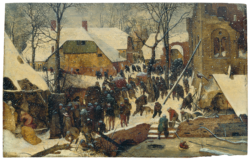 Pieter Bruegel l’Ancien, L’Adoration des rois mages sous la neige, 1563, huile sur bois de chêne, 35 x 55 cm