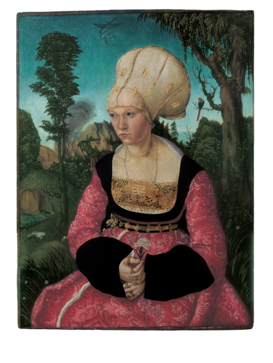 Lucas Cranach l’Ancien, Portrait d’Anna Cuspinian-Putsch, pendant du Portrait du Docteur Johannes Cuspinian, 1502, huile sur bois, 60 x 45 cm