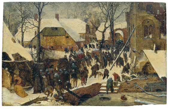 Pieter Bruegel l’Ancien, L’Adoration des rois mages sous la neige, 1563, bois, 35 x 55 cm