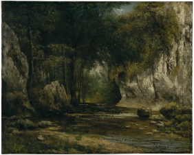 Gustave Courbet (Ornans 1819–1877 La Tour-de-Peilz), Intérieur de Forêt avec Ruisseau, après 1855, Huile sur toile, 65 x 80 cm, Collection Oskar Reinhart « Am Römerholz », Winterthour