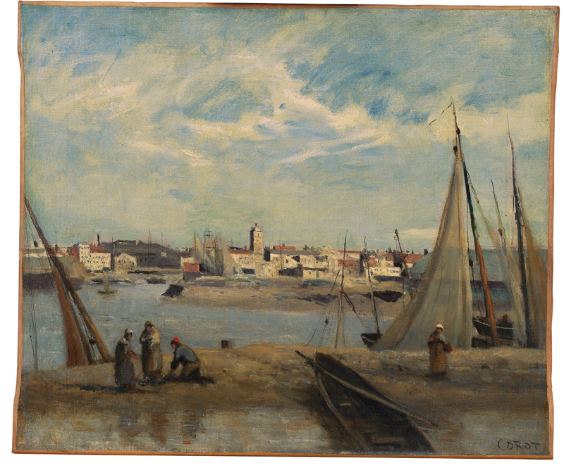 Camille Corot, Dünkirchen, Blick von einem Fischereibecken aus, 1873, Öl auf Leinwand, 46,5 x 55,5 cm